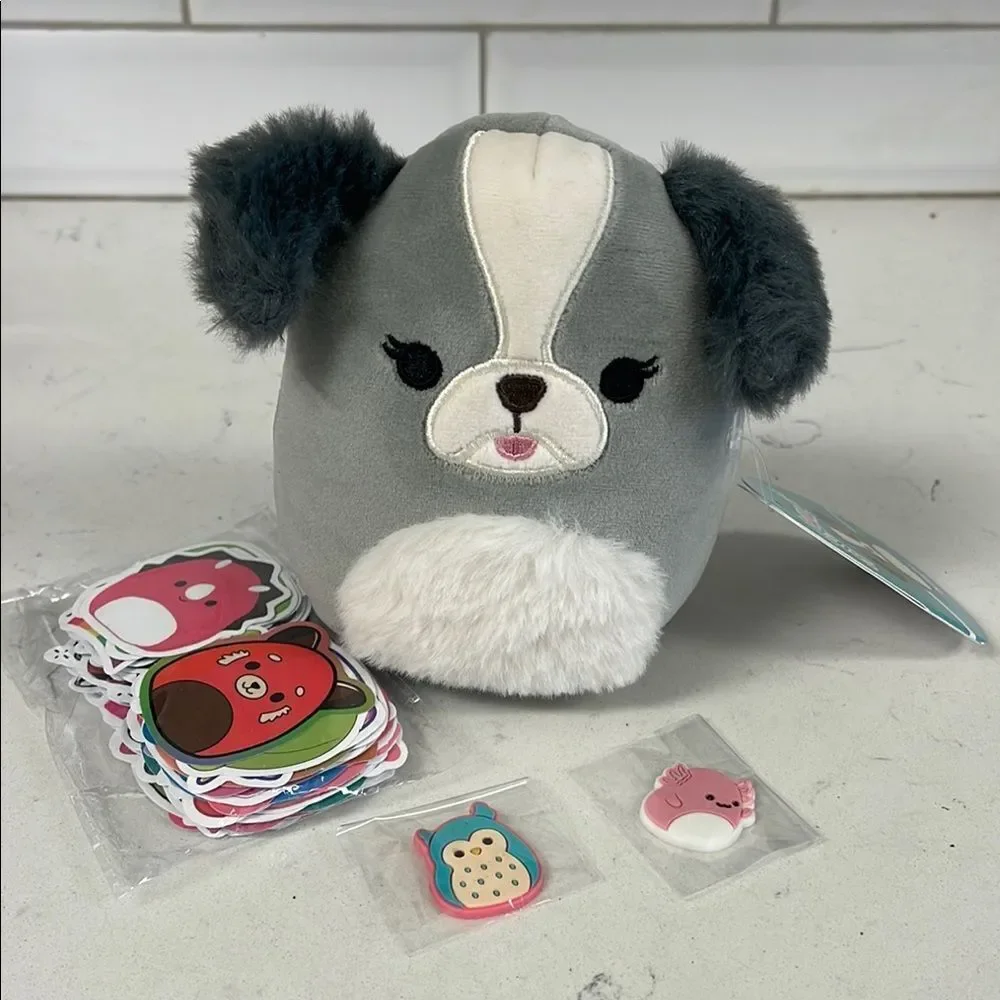 Squishmallows Wendy Frog Bucket Hat & Malu Dog - Shih Tzu & Stickers